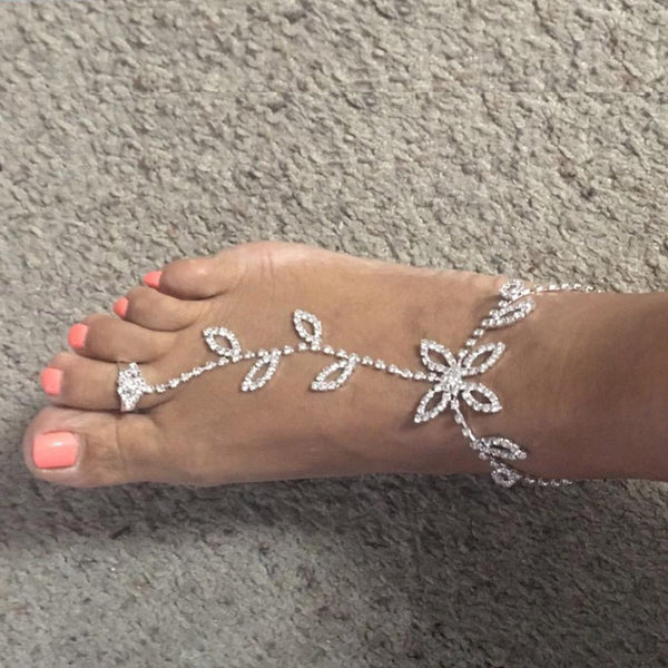 Bye Felicia Goods® Boho Sparkle Cubic Zirconia Anklet – 11" Adjustable Beach & Everyday Anklet