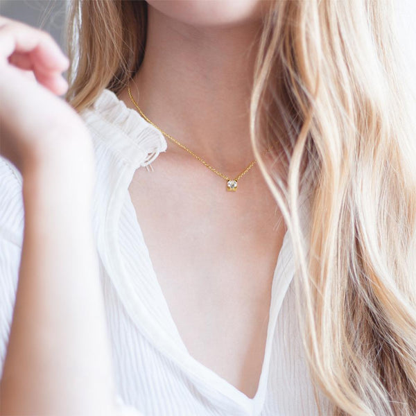 Bye Felicia Goods® CZ Pendant Necklace – 14K Gold PVD over Surgical Stainless Steel
