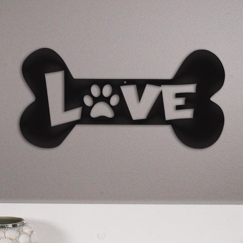 Puppy Love – Dog-Inspired Metal Sign for Home or Garden