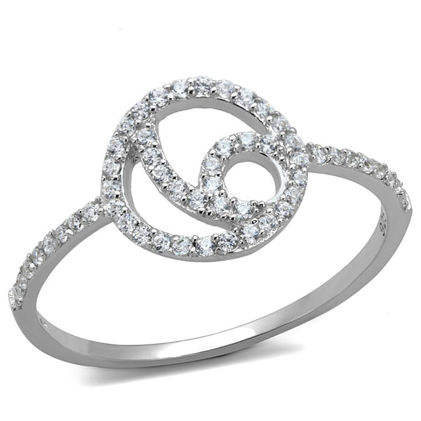 Bye Felicia Goods® Clear CZ Minimal Ring – Rhodium-Finished 925 Sterling Silver