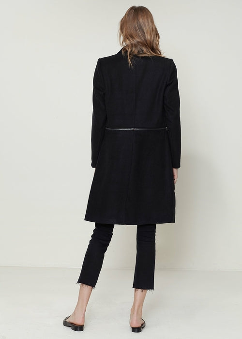 Bye Felicia Goods® Women’s Convertible Wool-Blend Jacket – Zip-In Longline Open Front Coat