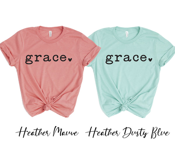 Bye Felicia Goods® “Grace” Heart Graphic T-Shirt – Bella+Canvas Classic Tee