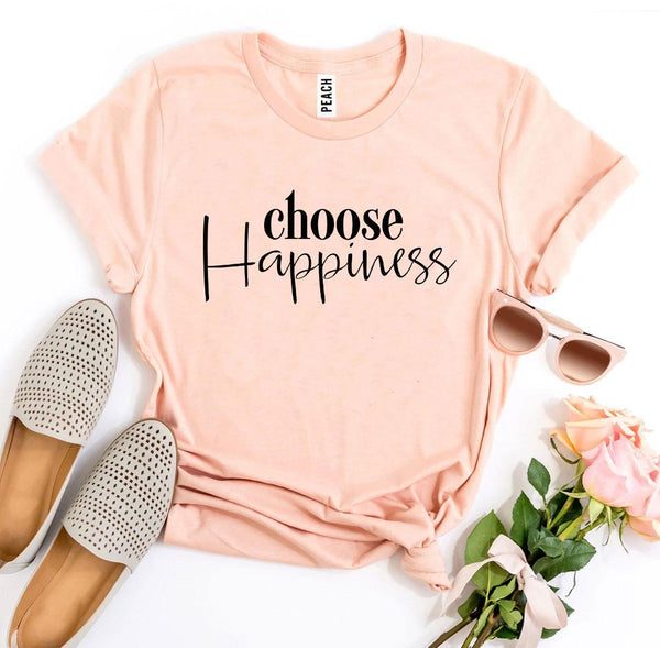 Bye Felicia Goods® “Choose Happiness” T-Shirt – Positive Everyday Graphic Tee