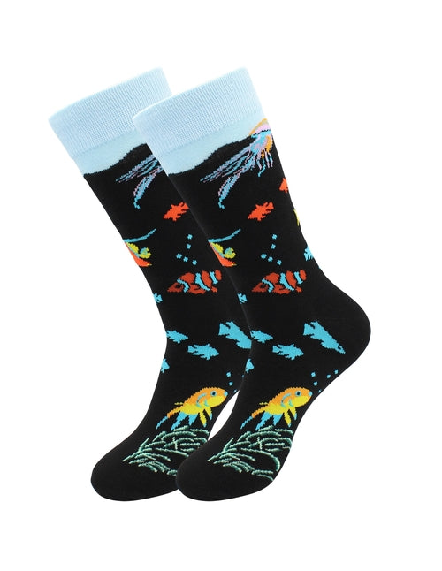 Tropic Like It’s Hot 🐠 Tropical Fish Crew Socks by Real Sic