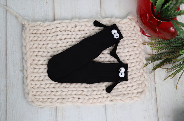 Bye Felicia Goods® Black Magnetic Socks – Funny Couple Novelty Gift (Sizes 5–10)