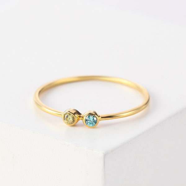 Bye Felicia Goods® Custom Birthstone Ring – Personalized Family Birthstone Ring | Sterling Silver Mother’s Ring Gift (Up to 5 Stones)