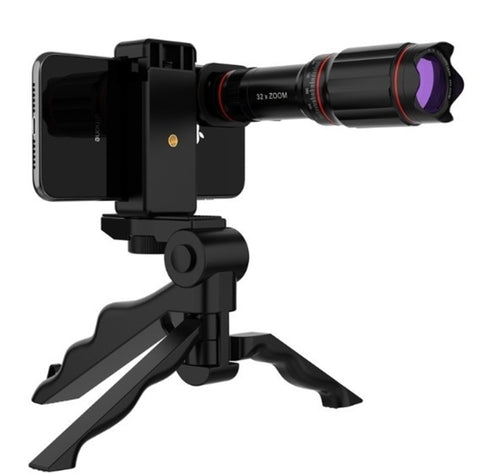Stalker-Level Zoom (But Make It Legal) – 32x HD Phone Lens with Tripod
