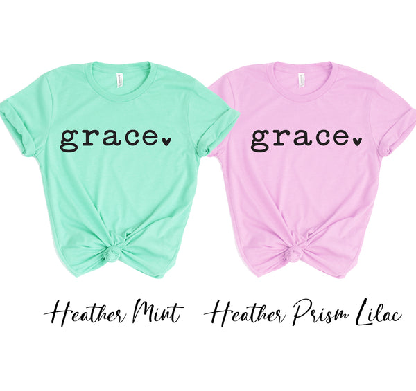 Bye Felicia Goods® “Grace” Heart Graphic T-Shirt – Bella+Canvas Classic Tee