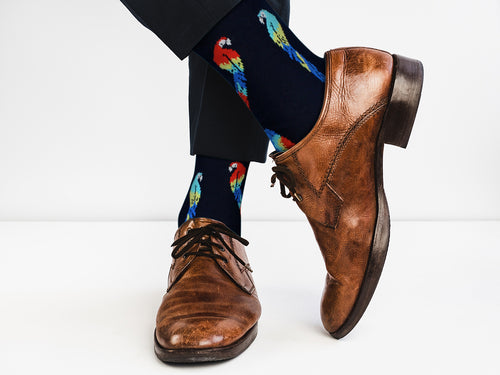 Polly’s Got Drip – Tropical Parrot Crew Socks