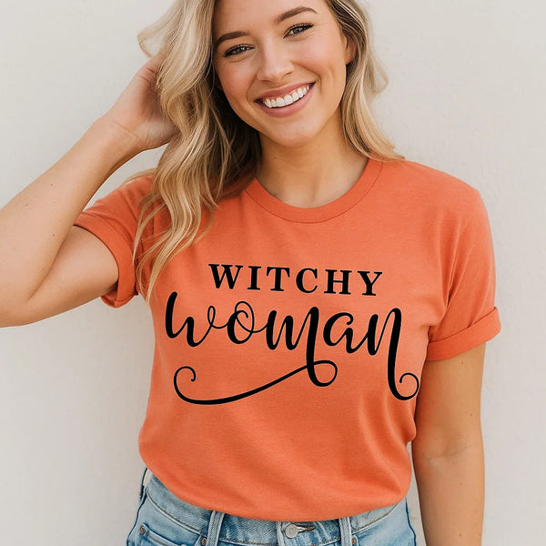 Bye Felicia Goods® “Witchy Woman” T-Shirt – Spooky Chic Graphic Tee | Bella+Canvas Soft Fit