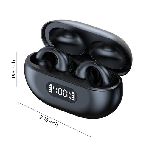 No Buds in Your Ear? No Problem – Open Ear Bluetooth 5.3 Earbuds w/ Display