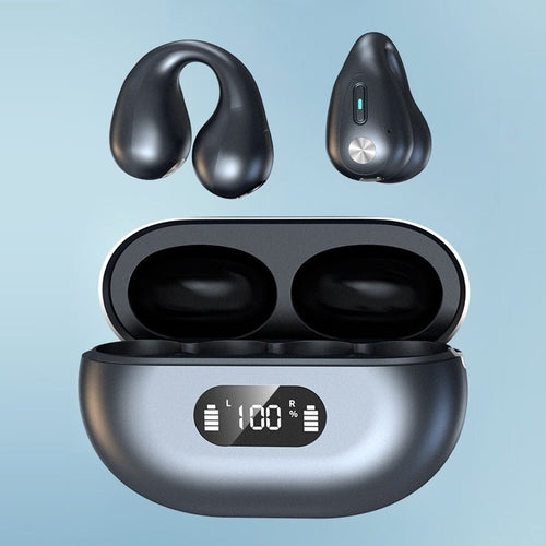 No Buds in Your Ear? No Problem – Open Ear Bluetooth 5.3 Earbuds w/ Display
