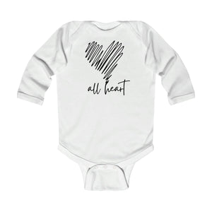 Infant Long Sleeve Bodysuit - Say it Soul - All Heart Black Line Art Print-0