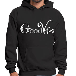 Mens Graphic Hoodie Good Vibes White Print-0