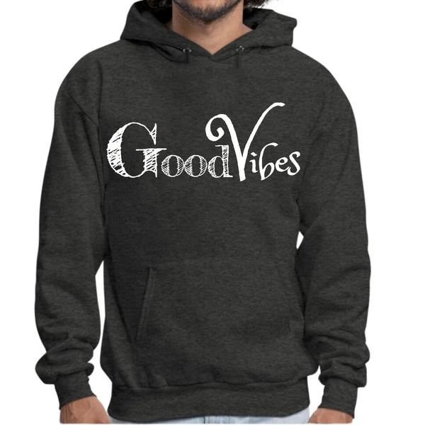 Mens Graphic Hoodie Good Vibes White Print-6