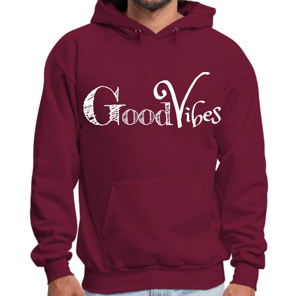 Mens Graphic Hoodie Good Vibes White Print-4