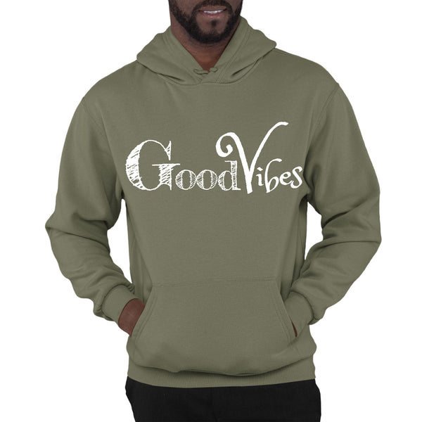 Mens Graphic Hoodie Good Vibes White Print-5
