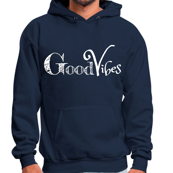 Mens Graphic Hoodie Good Vibes White Print-3