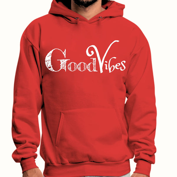 Mens Graphic Hoodie Good Vibes White Print-2