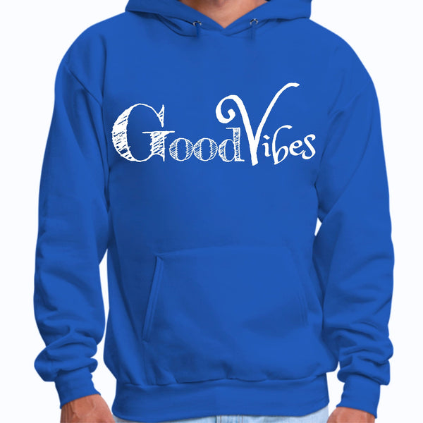 Mens Graphic Hoodie Good Vibes White Print-1