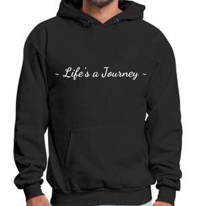 Mens Graphic Hoodie Life’s a Journey White Print-0