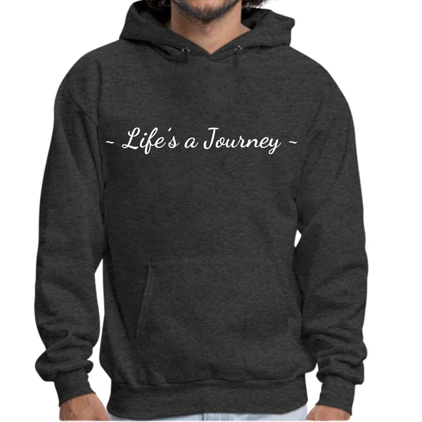 Mens Graphic Hoodie Life’s a Journey White Print-6