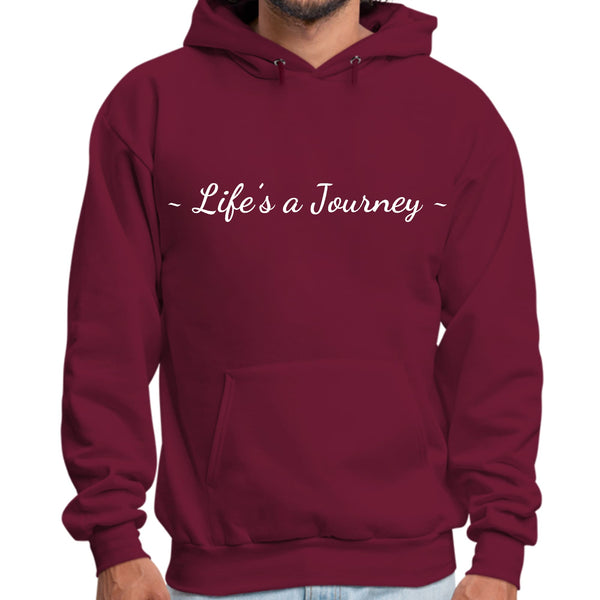 Mens Graphic Hoodie Life’s a Journey White Print-4