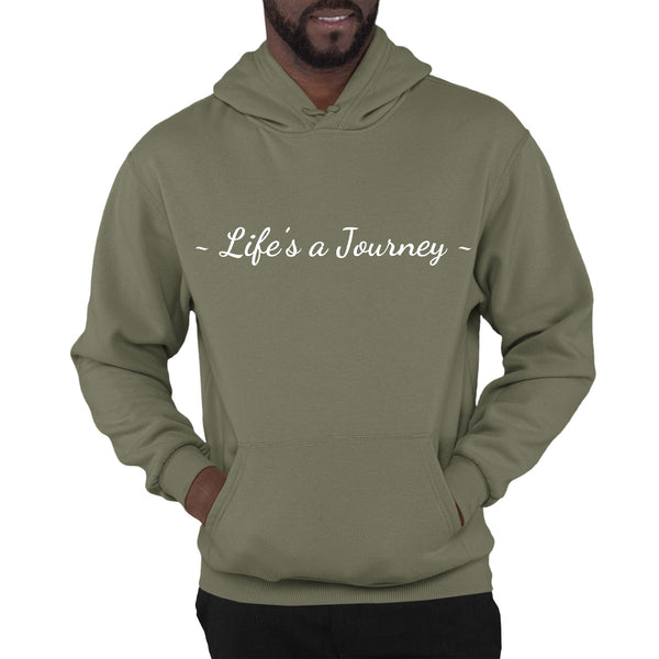 Mens Graphic Hoodie Life’s a Journey White Print-5