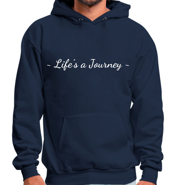 Mens Graphic Hoodie Life’s a Journey White Print-3