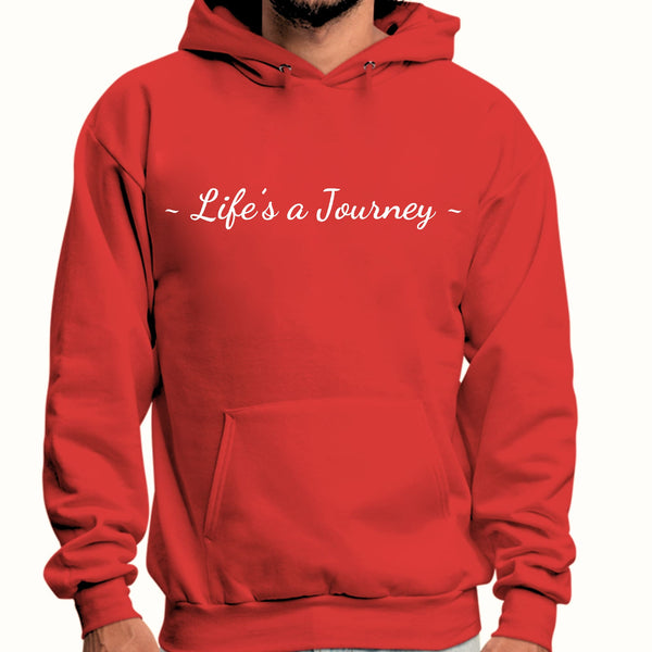 Mens Graphic Hoodie Life’s a Journey White Print-2