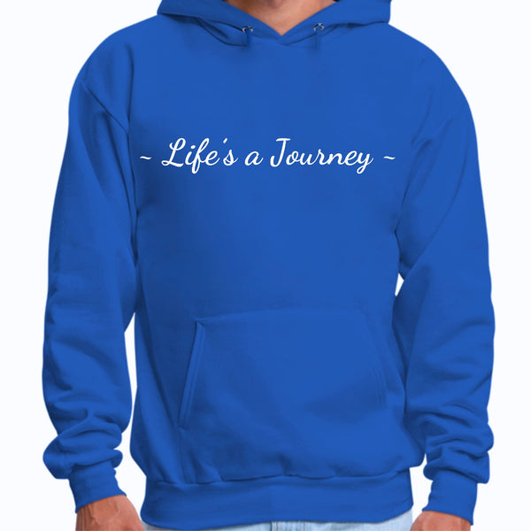 Mens Graphic Hoodie Life’s a Journey White Print-1