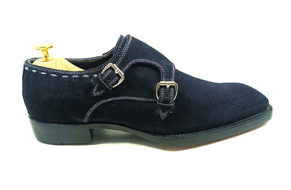 Double Monk - Suede Monk Dress Shoes-4
