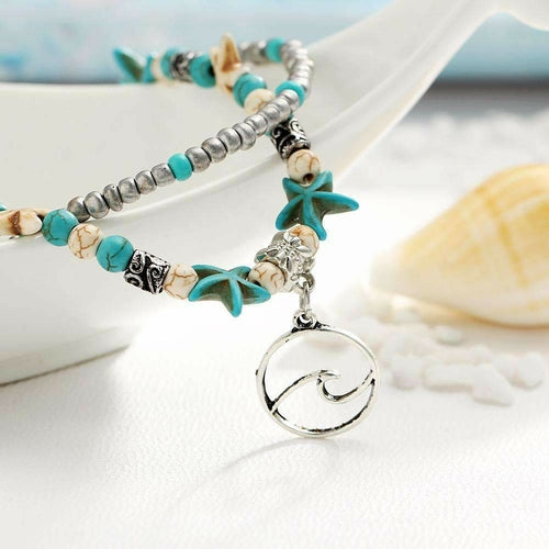 Ocean Vibes Double Layer Anklet