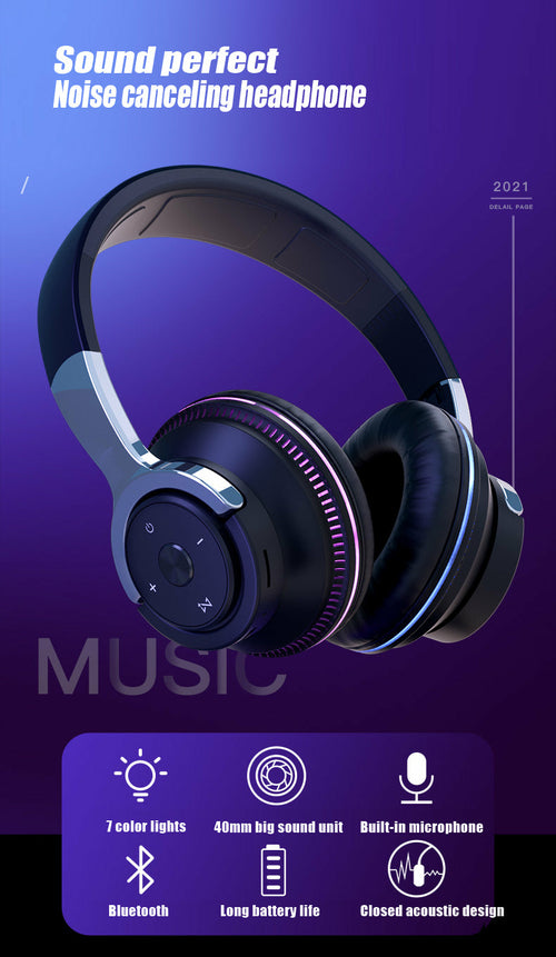 Wireless RGB Gaming Headset – Ninja Dragon Bluetooth 5.1 with Noise Canceling & Mic