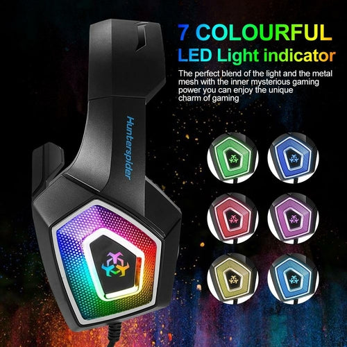 Dragon Gaming Headset for PS4, PC, Xbox – LED Light, Mic & Inline Controls