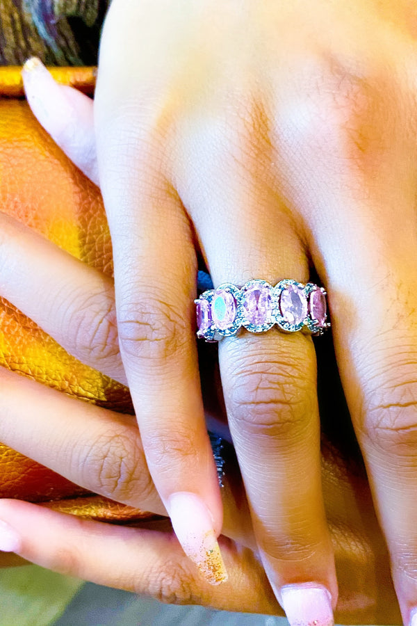 Bye Felicia Goods® Diamond Princess Eternity Ring – 14K White Gold Stackable Band
