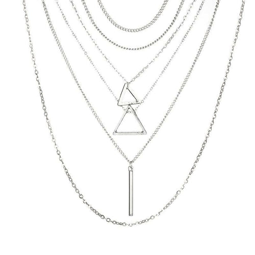 Double Trouble – Layered Triangle Necklace Set