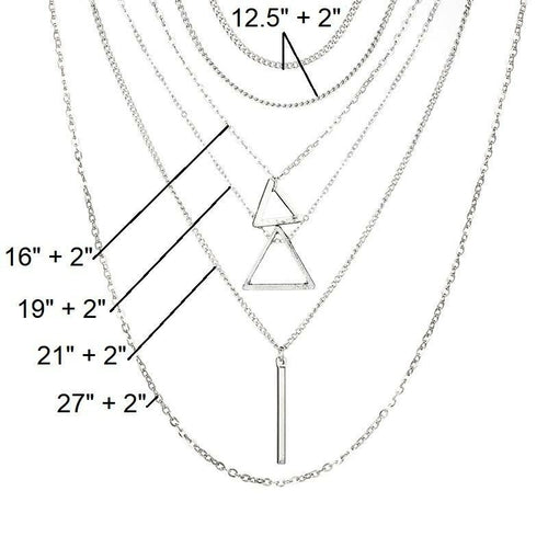 Double Trouble – Layered Triangle Necklace Set